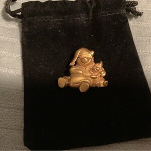 Whimsical Gold Character Brooch